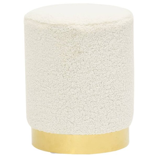 vidaXL Tabouret rond Blanc Molleton 28 x 36 cm