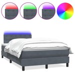 vidaXL Sommier à lattes de lit et matelas et LED gris foncé 120x210cm velours