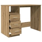 vidaXL Bureau chêne artisanal 102x50x76 cm bois d'ingénierie