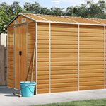 vidaXL Abri de jardin marron clair 191x640x198 cm acier galvanisé