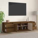 vidaXL Meuble TV Marron miel 176x37x47 5 cm Bois de pin massif