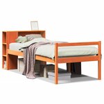vidaXL Lit bibliothèque sans matelas cire marron 75x190 cm bois massif