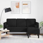 vidaXL Ensemble de Canapés Noir 173 x 131 x 67 cm tissu