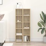 vidaXL Armoires à CD 2 Pièces Chêne sonoma 21x16x93 5 cm Aggloméré