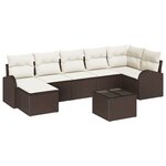 vidaXL Ensemble de canapé de jardin 8 Pièces Marron Poly rotin