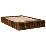 vidaXL Cadre de lit chêne fumé 140x200 cm bois d'ingénierie