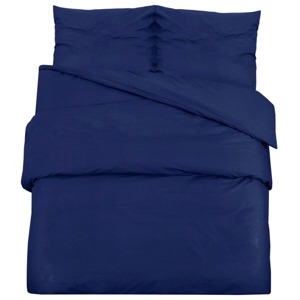 vidaXL Ensemble de housse de couette Bleu marine 200x200 cm Coton