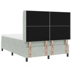 Box Spring VidaXL avec Matelas & Lumière LED Gris Clair 140x200 cm Velours