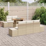 vidaXL Ensemble de salle à manger pour jardin 6 Pièces Beige et crème