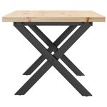 vidaXL Table basse cadre en X 80x50x40 5cm bois de pin massif et acier
