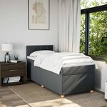 vidaXL Sommier à lattes de lit et matelas Gris foncé 90x190 cm Tissu