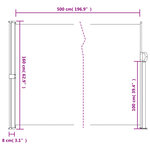 vidaXL Auvent latéral rétractable blanc 160x500 cm