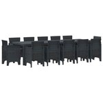 vidaXL Ensemble de salle à manger pour jardin 13 Pièces Anthracite