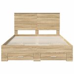 vidaXL Cadre de lit Chêne Sonoma 135 x 190 cm Bois d'ingénierie