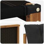 vidaXL Ensemble de canapés d'extérieur 4 pc Naturel et noir