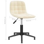 vidaXL Chaise pivotante de salle à manger Crème Velours