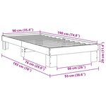 vidaXL Cadre de lit sans matelas 90x190 cm bois massif de chêne