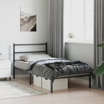 vidaXL Cadre de lit métal sans matelas avec tête de lit noir 107x203cm