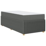 vidaXL Cadre de lit avec matelas Gris foncé 90 x 190 cm tissu