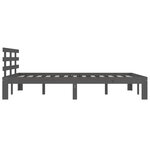 vidaXL Cadre de lit Gris Bois massif 200x200 cm