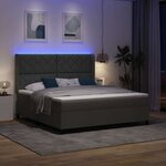 vidaXL Lit à ressorts avec matelas Gris foncé 180 x 200 cm tissu