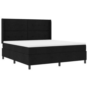 vidaXL Lit à ressort LED avec matelas Noir 180 x 200 cm tissu