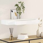 vidaXL Étagère murale avec 1 tiroir MDF Blanc Rangement de livres/DVD