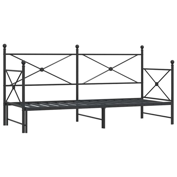 vidaXL Lit de jour et lit gigogne sans matelas noir 90x190 cm acier