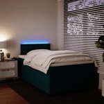 vidaXL Sommier à lattes de lit et matelas bleu 120x200 cm velours