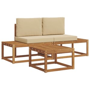 vidaXL Ensemble de canapés d'extérieur 3 pc Naturel