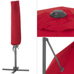 Tectake Parasol DARIA 300 cm - rouge bordeaux