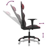 vidaXL Chaise de jeu Noir et rouge bordeaux Similicuir