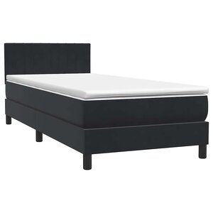 vidaXL Sommier à lattes de lit avec matelas noir 80x220 cm velours
