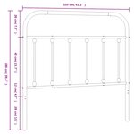 vidaXL Tête de lit métal blanc 100 cm