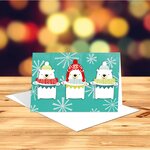 Carte joyeuses fêtes - trois oursons et guirlande - draeger paris