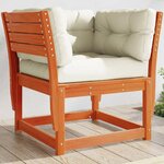 vidaXL Canapé de jardin accoudoirs et coussins cire marron massif pin