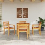 vidaXL Ensemble de salle à manger pour jardin 5 Pièces Marron