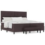 vidaXL Lit à ressorts avec matelas Marron foncé 200 x 200 cm tissu