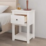 vidaXL Tables de chevet 2 Pièces Blanc 40x35x61 5 cm Bois de pin massif