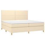 vidaXL Sommier à lattes de lit et matelas et LED Crème 200x200cm Tissu