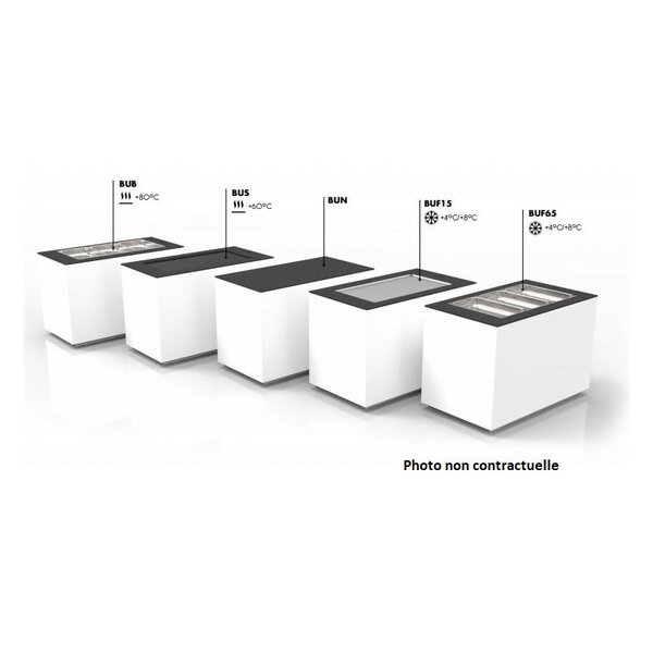 Base de buffet réfrigéré cuve froide - 1300x700 mm - sayl -  - pierre hpl 1300x700x900mm