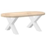 vidaXL Pieds de table basse en forme de X  2 pièces  blanc  70 x (42-43) cm  acier