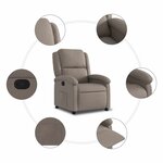vidaXL Fauteuil inclinable Taupe Tissu