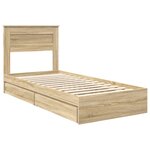 vidaXL Lit de Rangement Chêne Sonoma 100 x 200 cm Bois d'ingénierie