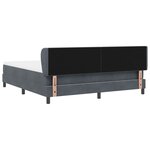Lit à ressort vidaXL avec matelas gris foncé 180x200 cm en velours