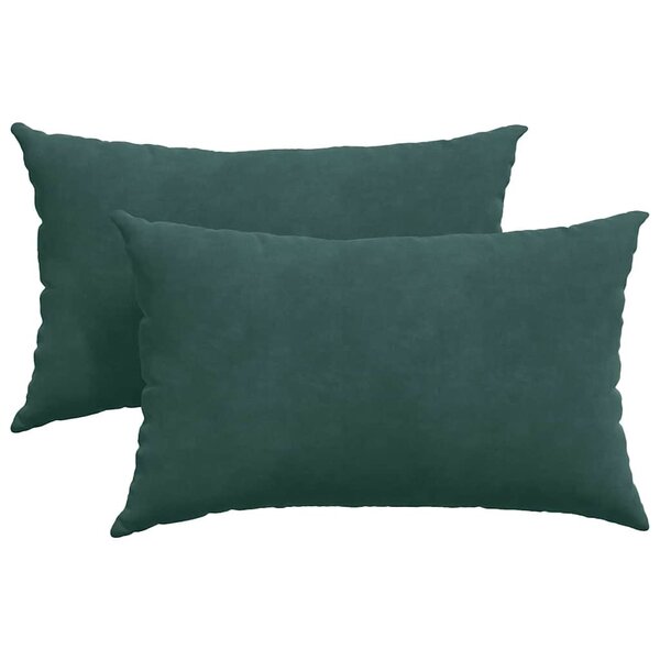 vidaXL Coussins de canapé 2 Pièces Vert foncé 50 x 30 cm