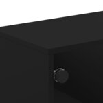 vidaXL Table basse avec portes en verre noir 68 5x50x50 cm