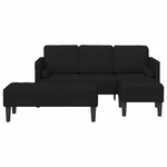 vidaXL Ensemble de Canapés avec coussin 2 Pièces Noir Polyester