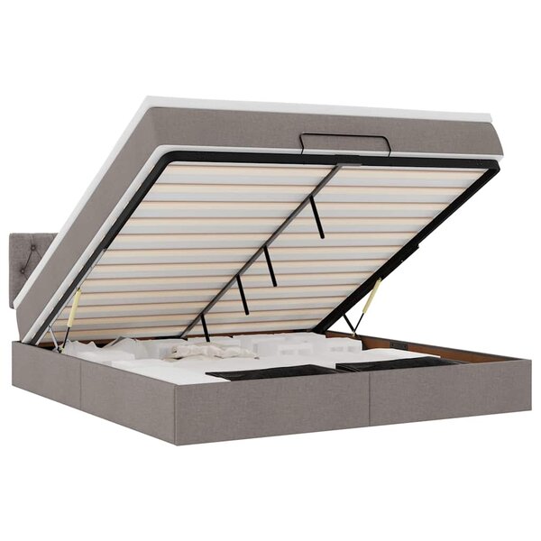 VidaXL Cadre de lit ottoman avec matelas taupe 160x200 cm tissu