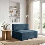 vidaXL Canapé-lit pliable Bleu 100 x 80 x 60 cm Tissu
